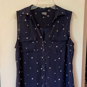 New York & Company Blue Stars Top